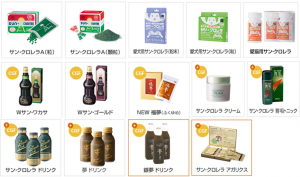 圖9. 日本太陽小球藻系列產(chǎn)品，部分標(biāo)注含有CGF